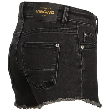 Vingino regular high waist jeansshort zwart denim, foto 3