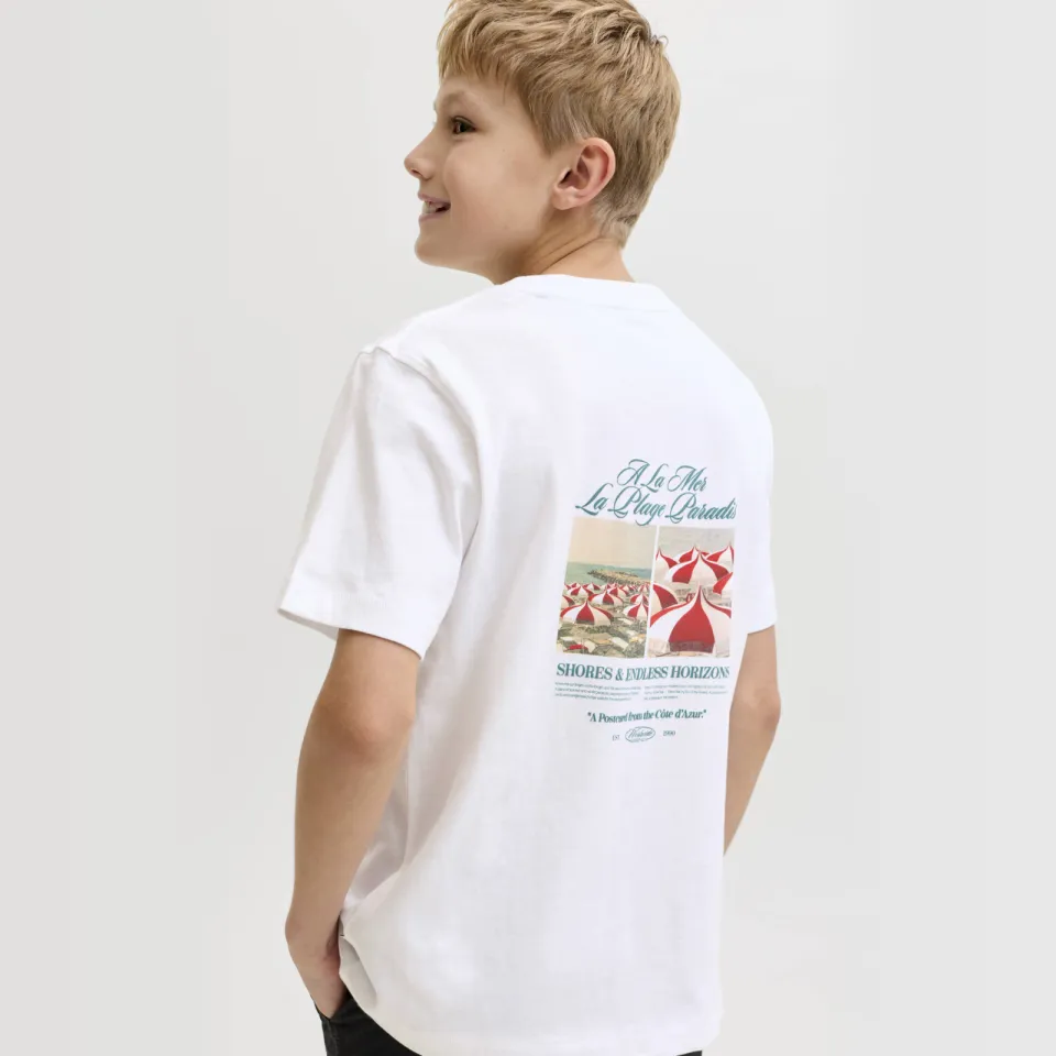 Jack & Jones junior T-shirt met backprint wit, foto 6
