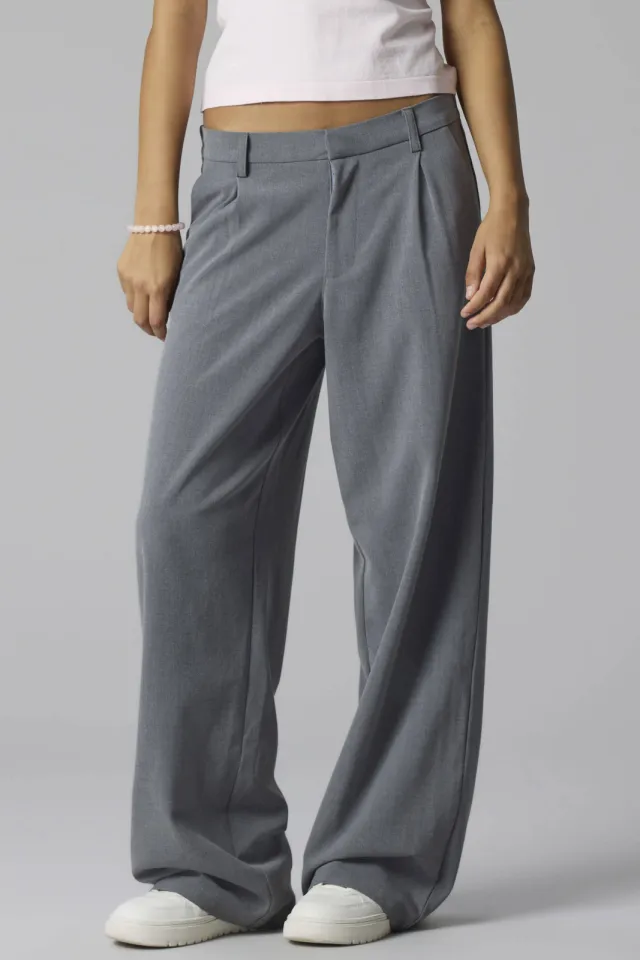 LMTD wide leg broek grijs, foto 3