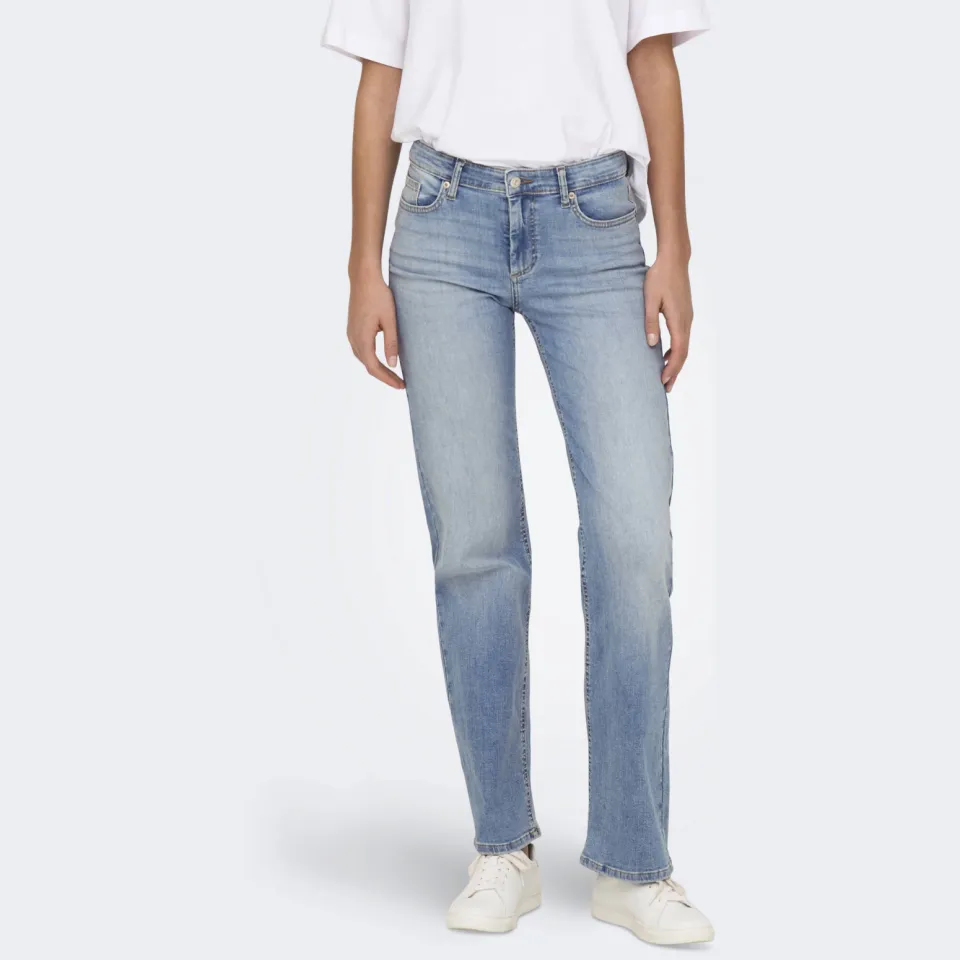 Only jeans regular waist light blue denim, foto 3