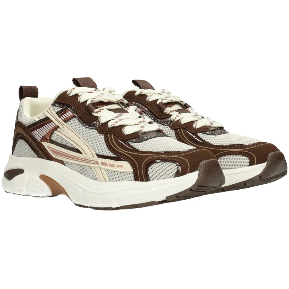 POSH by Poelman Harper chunky leren sneakers Bruin/ecru