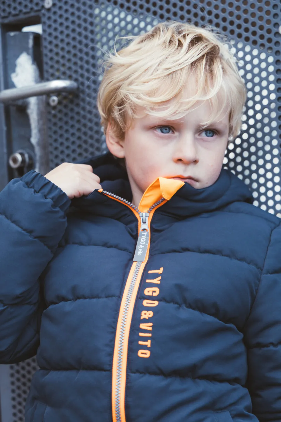 TYGO & vito gewatteerde winterjas donkerblauw