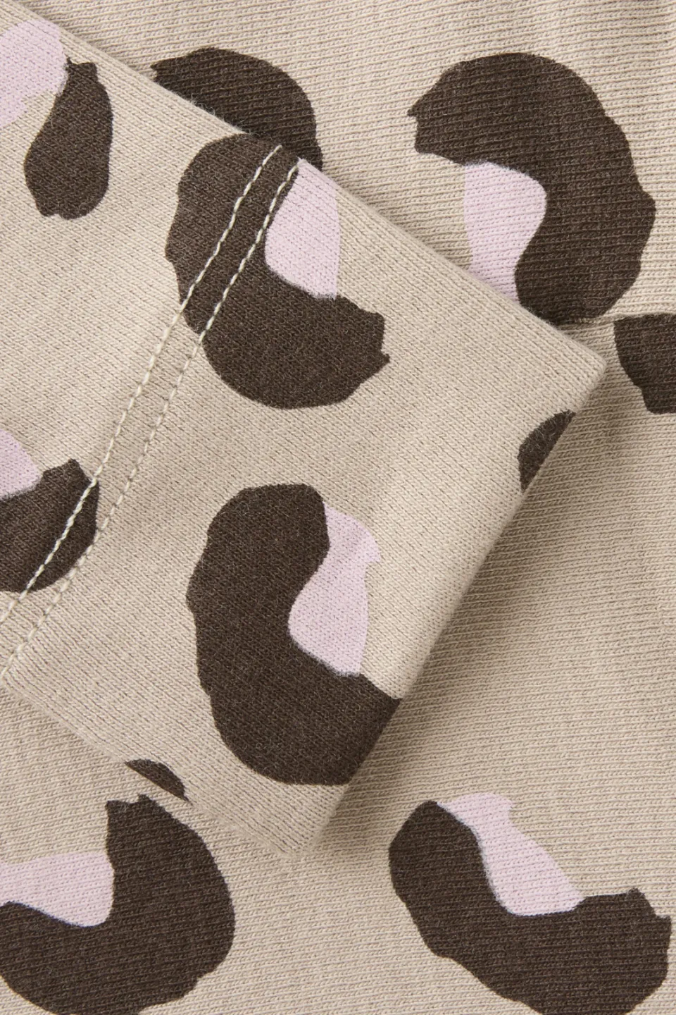 NAME IT BABY katoenen slim fit gebreide babybroek met print beige, foto 3