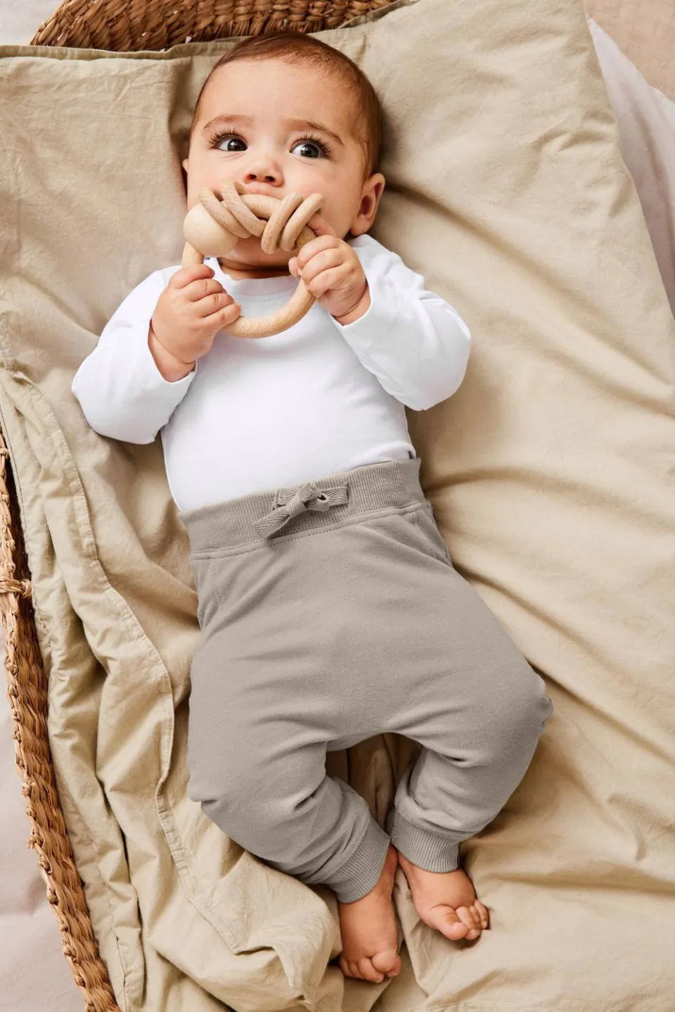 NAME IT NBNTAKKI baby regular fit broek beige