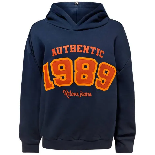 Retour Jeans junior rechtvallende hoodie met print - donkerblauw