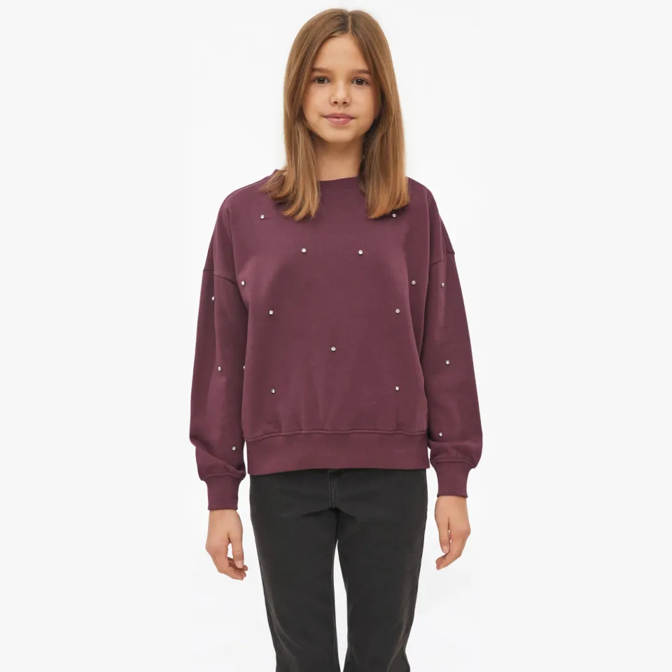 s.Oliver sweater met strass-steentjes - paars, foto 4
