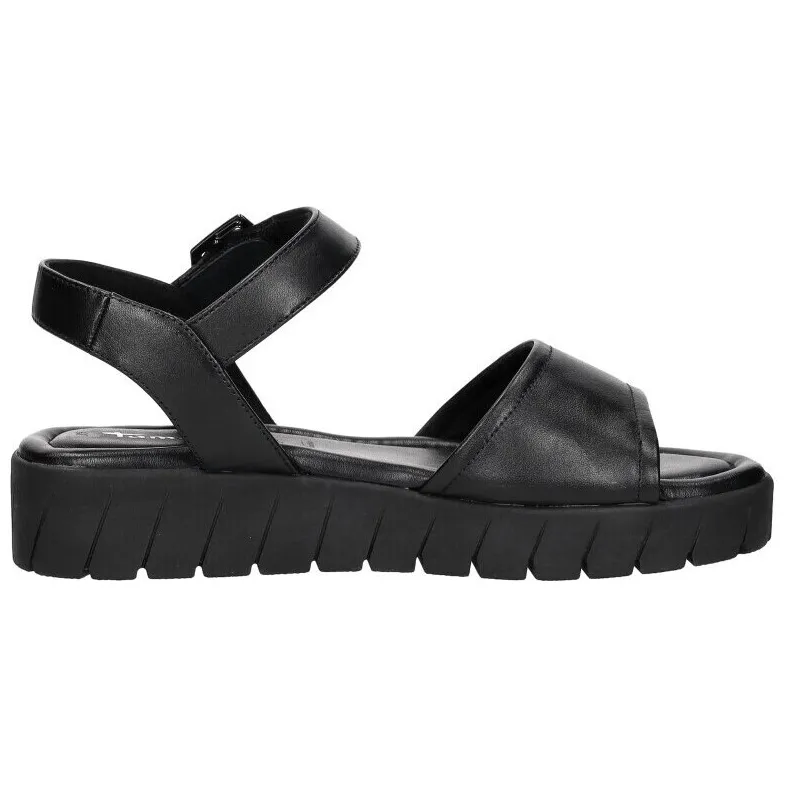 Tamaris sandalen plat zwart