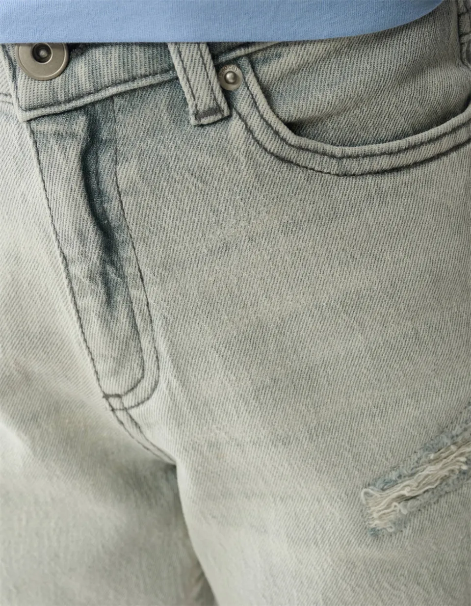 Shoeby high waist straight leg jeans grey denim, foto 6