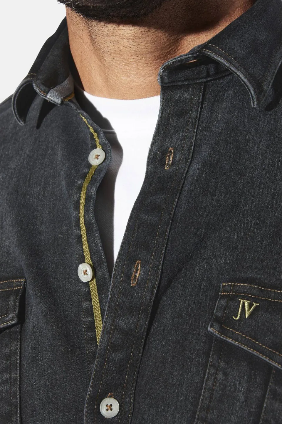 Jan Vanderstorm +FIT collectie denim overshirt OLAVIK Plus, foto 4