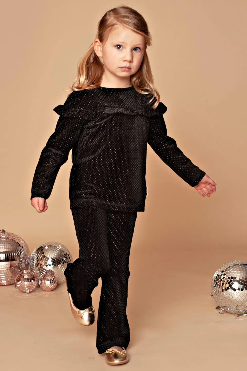 Stains&Stories flared broek zwart