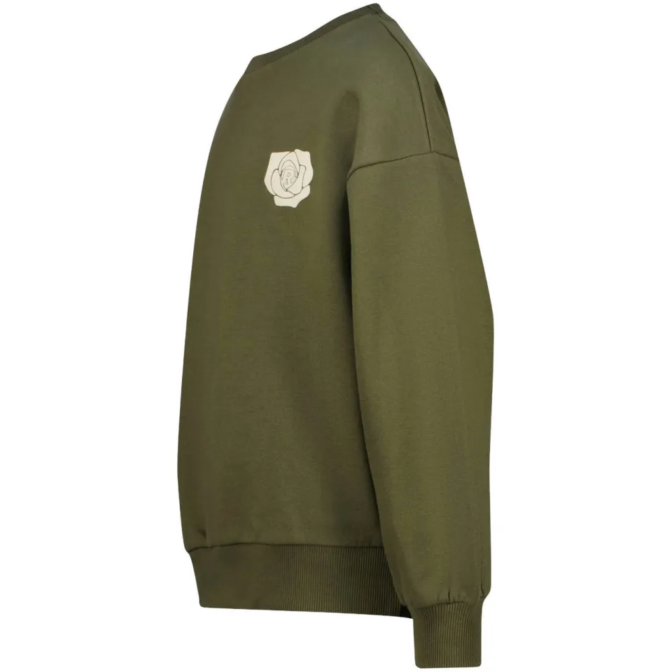 Raizzed boxy sweater met backprint - groen, foto 4