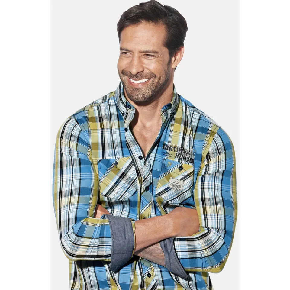 Jan Vanderstorm casual overhemd JORHEIM Plus blauw, foto 4