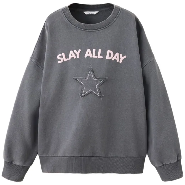 Mango Kids sweater met sterren - antraciet, foto 2