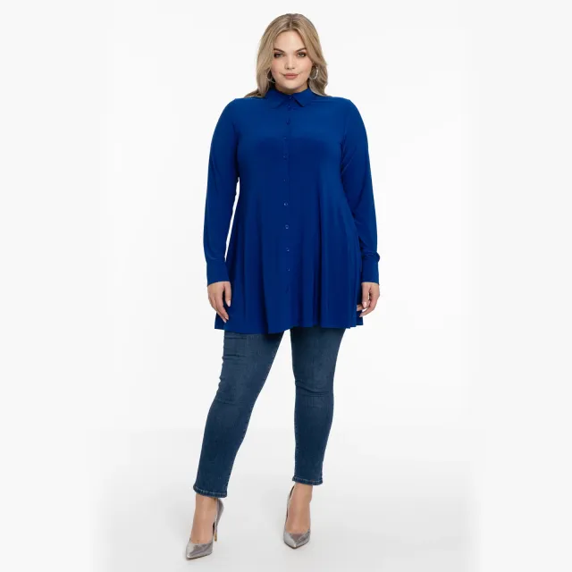 Yoek blouse Dolce A-lijn blauw, foto 2