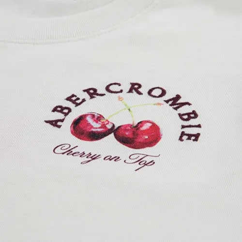 Abercrombie & Fitch jersey T-shirt met backprint wit Meisjes Katoen Ronde hals-152, foto 3