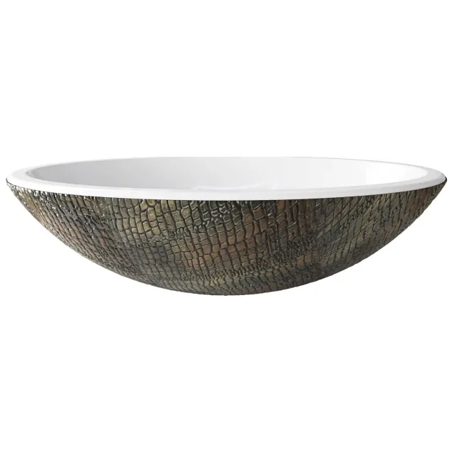 Best Design Waskom Best Design Color Croco Sinka Ovaal 52x38x14,5 cm Bruin