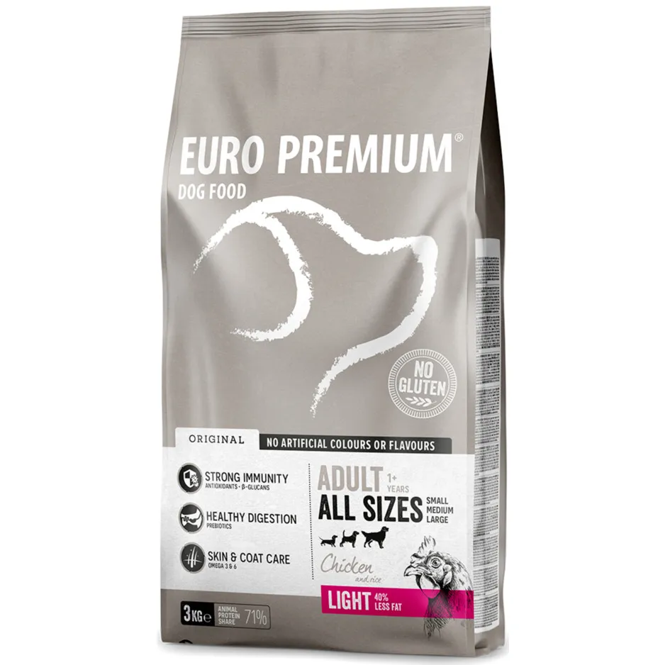 Euro Premium Adult Light hondenvoer 3 kg, foto 2
