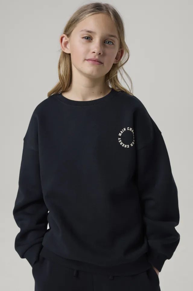NAME IT KIDS sweater met tekst - zwart