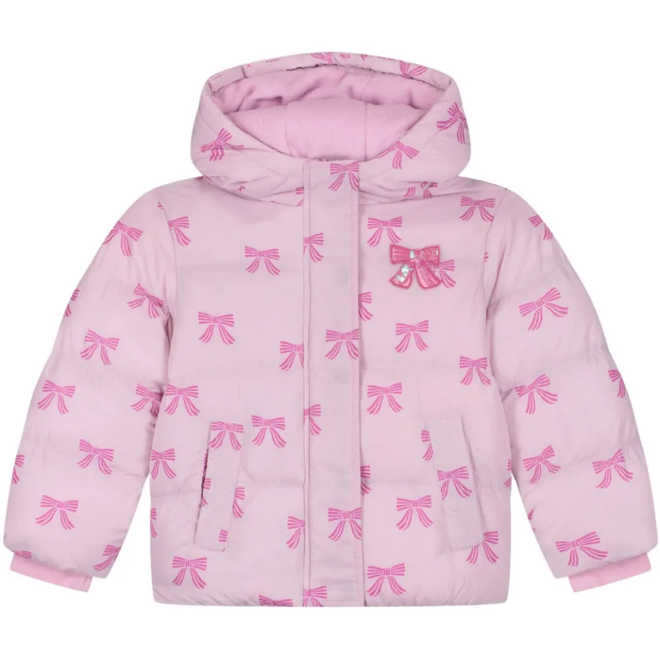 Stains&Stories gewatteerde winterjas met print roze, foto 3