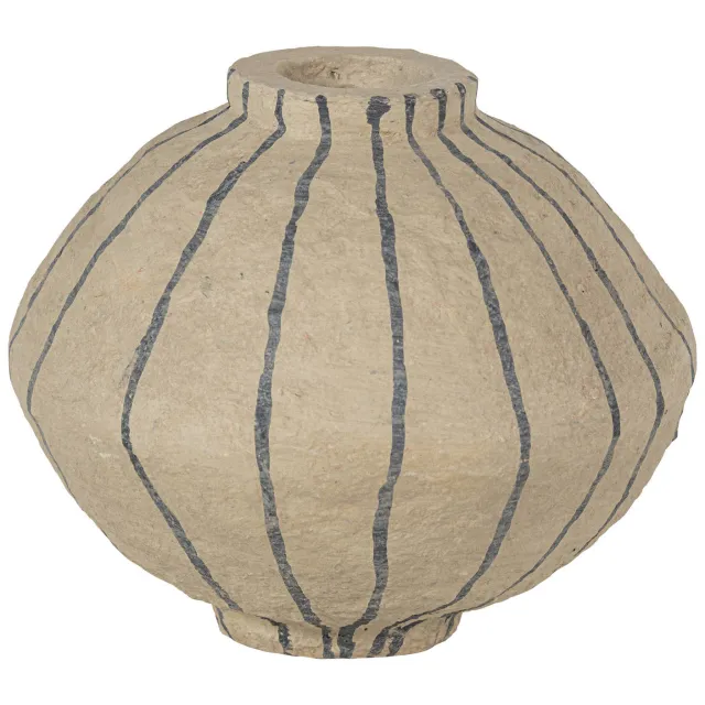 WOOOD Karo Decoratie Vaas - Papier Mache - Zand - 30x35x35 sand