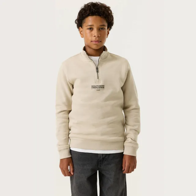 Garcia rechtvallende sweater met tekst - crème