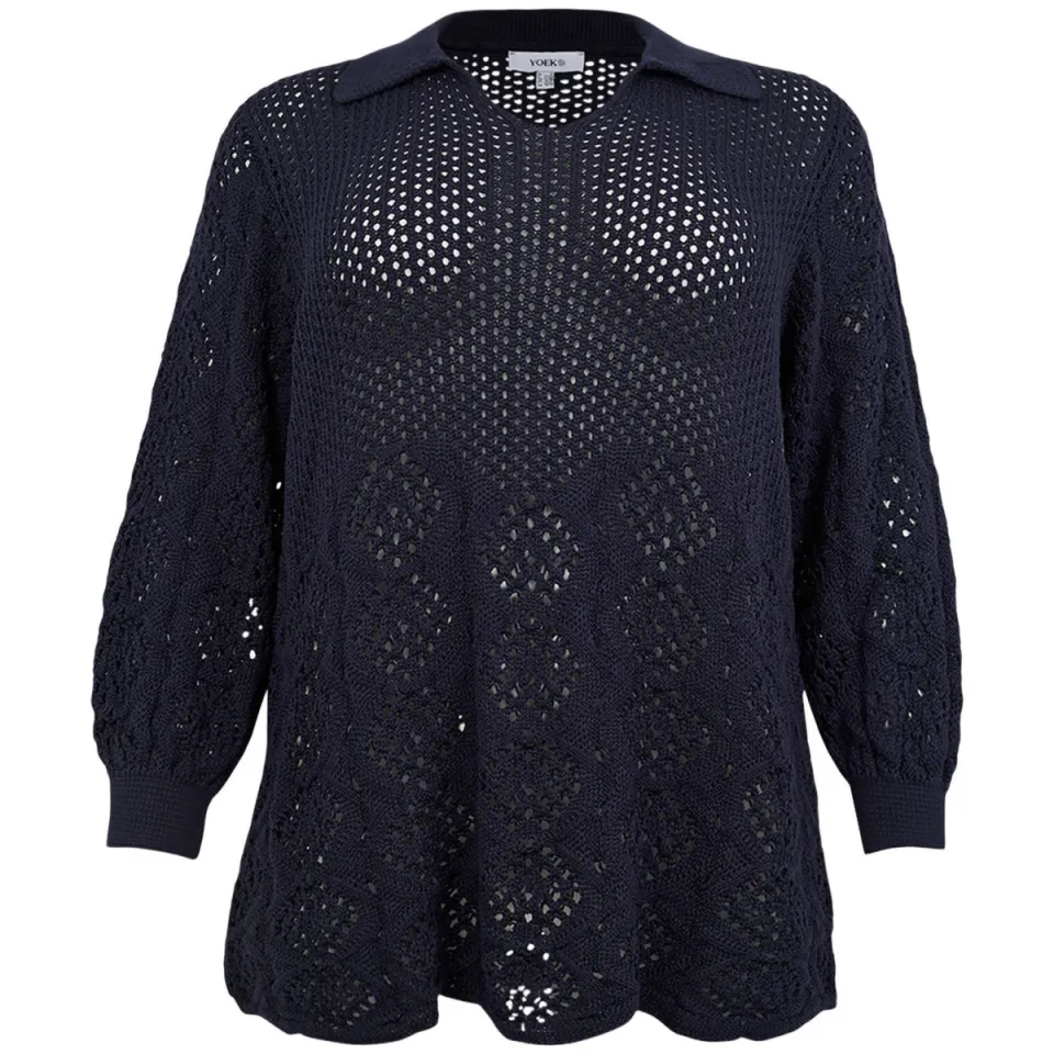 Yoek top blauw crochet, foto 3