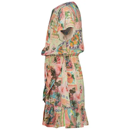 Vingino midi jurk met all-over print groen/multicolor, foto 3