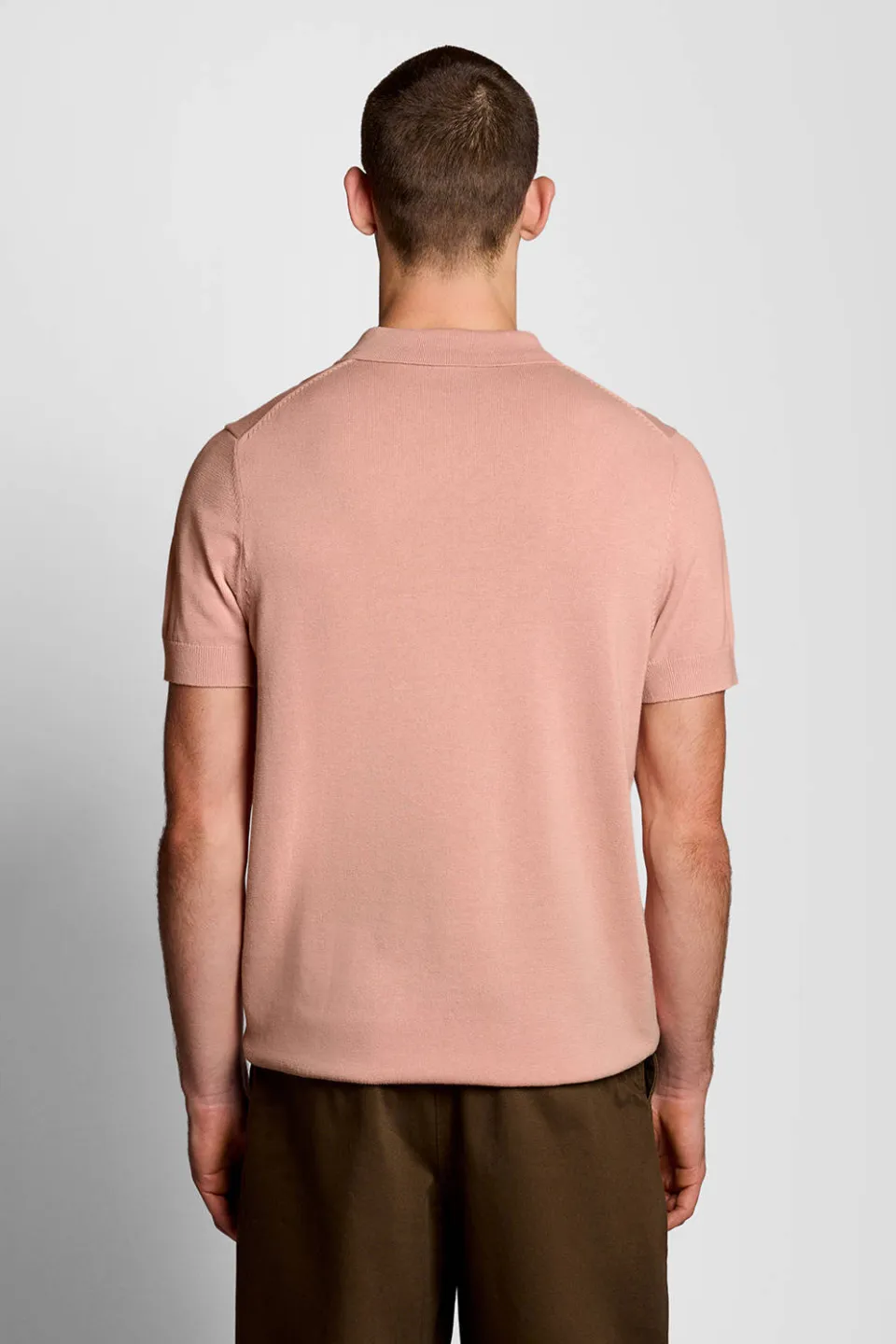 Lyle & Scott regular polo fijn gebreid roze, foto 5