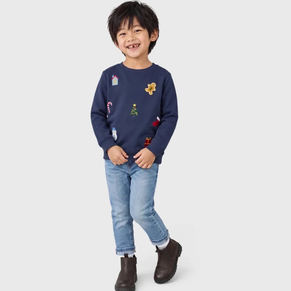 s.Oliver sweater met print - donkerblauw, foto 4