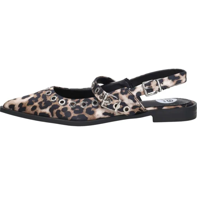Sub55 Slingback ballerina luipaardprint Beige