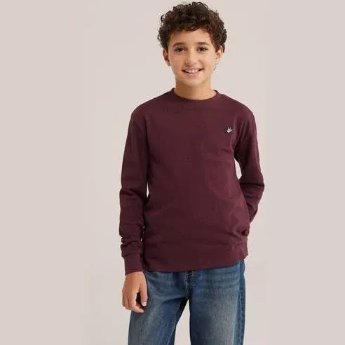 WE Fashion longsleeve donkerrood, foto 2