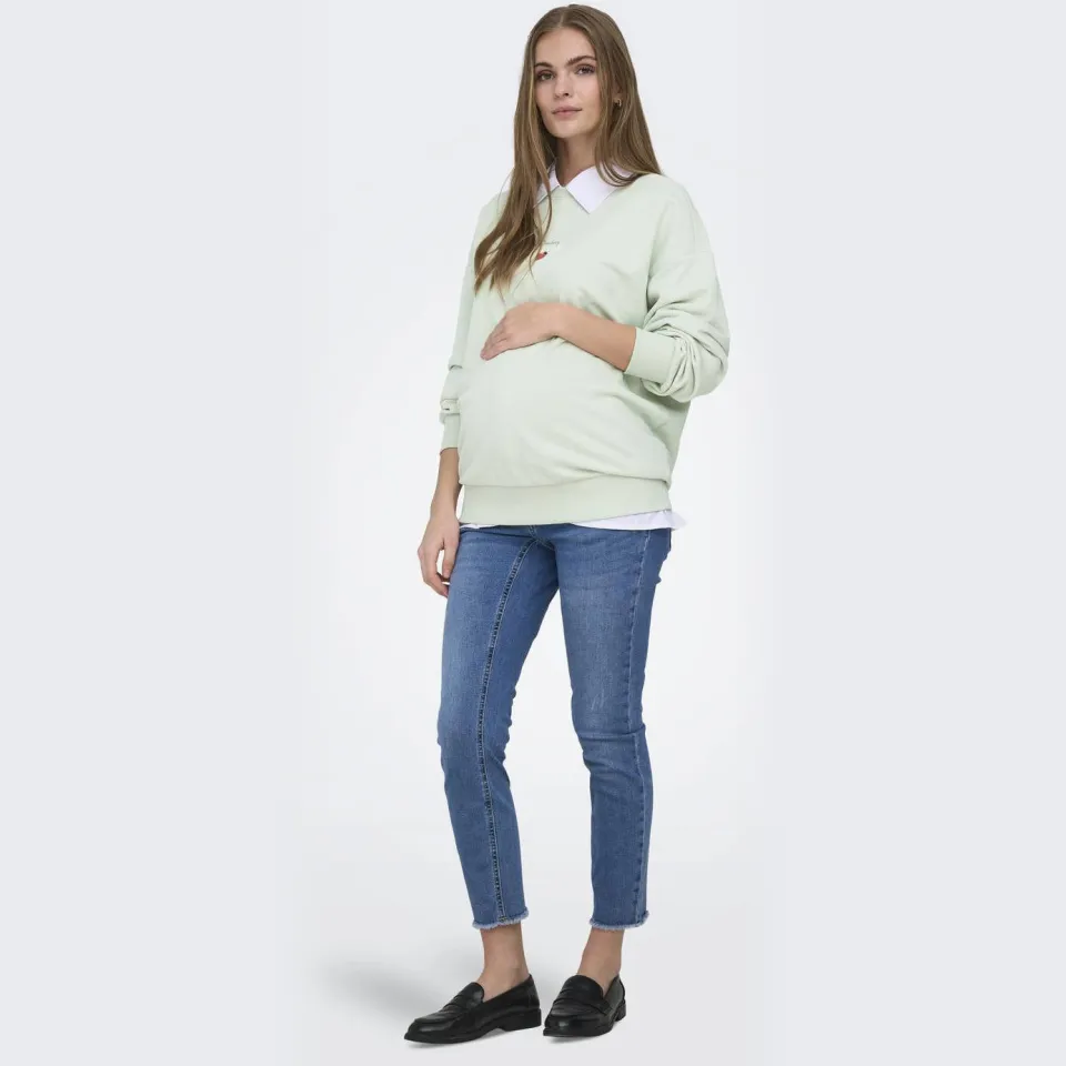 Only MATERNITY zwangerschaps sweater met backprint groen, foto 4