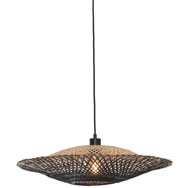 Good&Mojo Hanglamp 'Kalimantan' Bamboe, 60cm, kleur Zwart/Naturel
