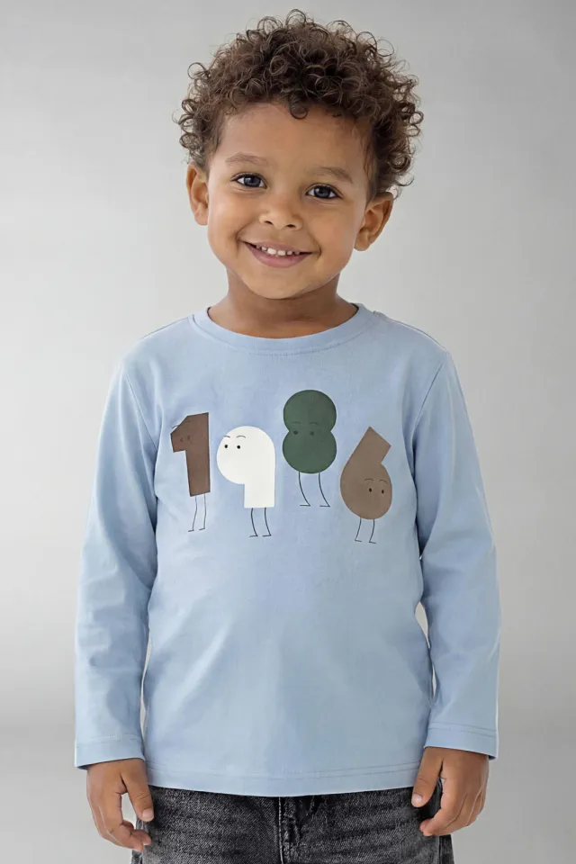 NAME IT longsleeve met print lichtblauw, foto 2