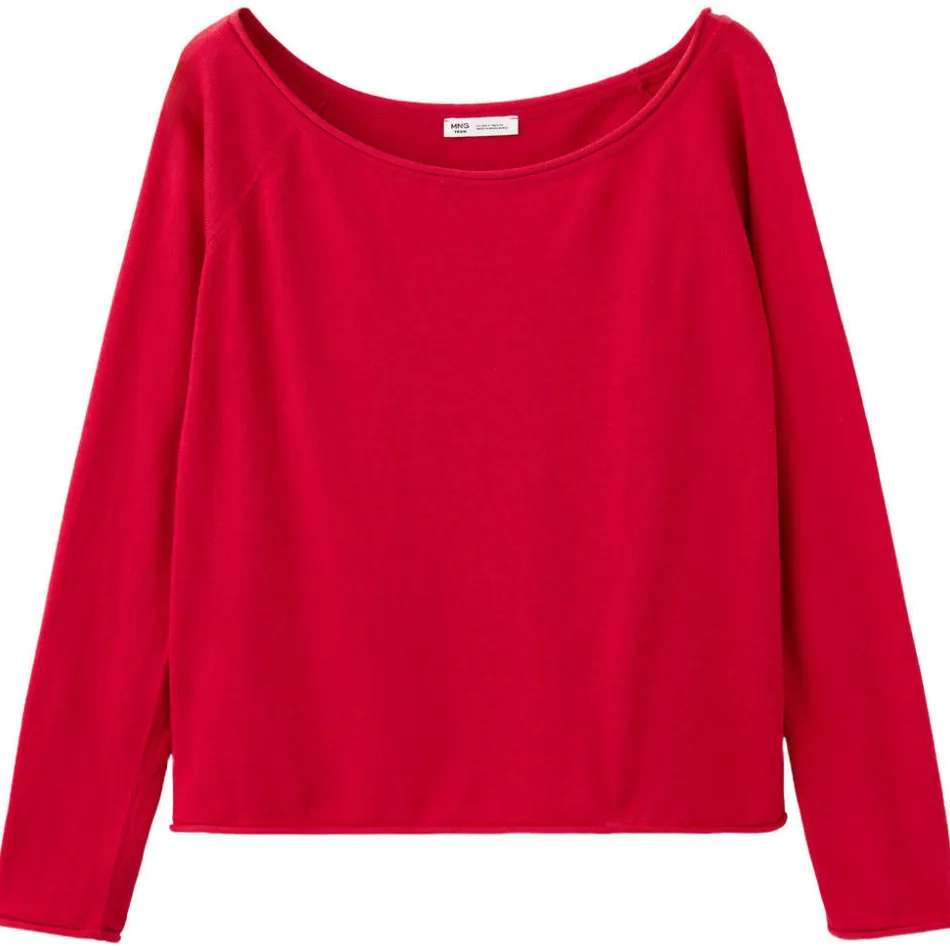 Mango TEEN katoenen pullover - rood, foto 3