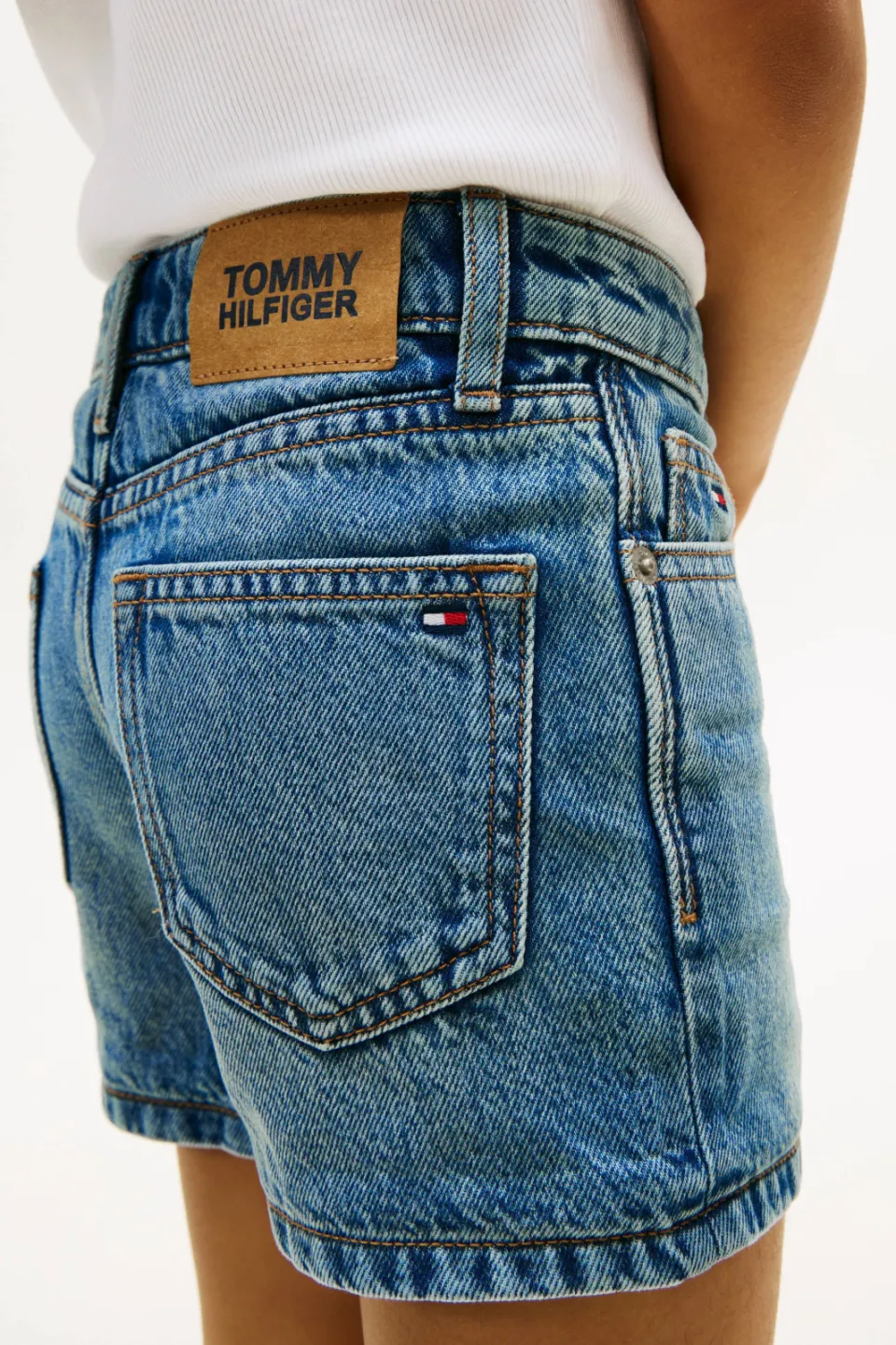 Tommy Hilfiger skinny jeansshort medium blue denim, foto 5