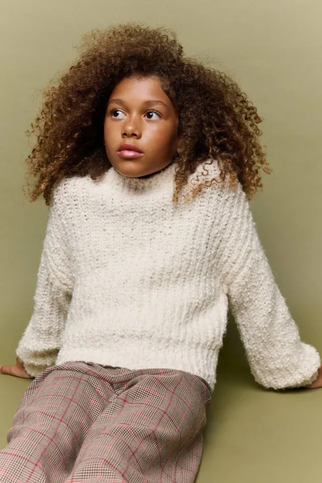 Mango Kids wollen gebreide trui - lichtbeige