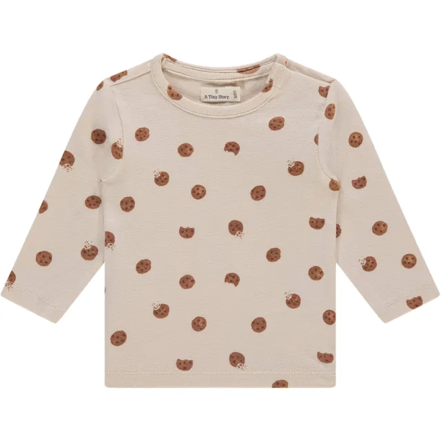 A Tiny Story longsleeve ecru met all-over print