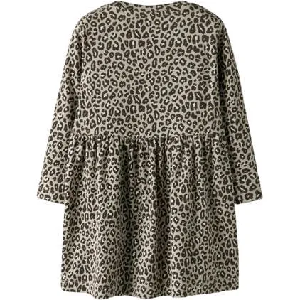 NAME IT MINI midi jurk panterprint lichtgroen lichtgroen/zwart, foto 2