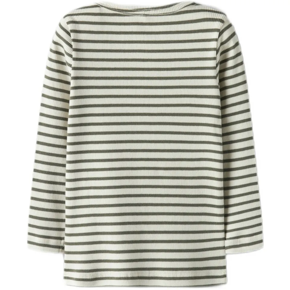 NAME IT MINI longsleeve olijfgroen ecru, foto 3