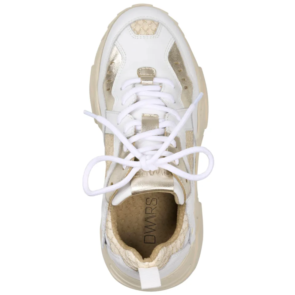 DWRS Pluto chunky leren sneakers beige/wit, foto 3