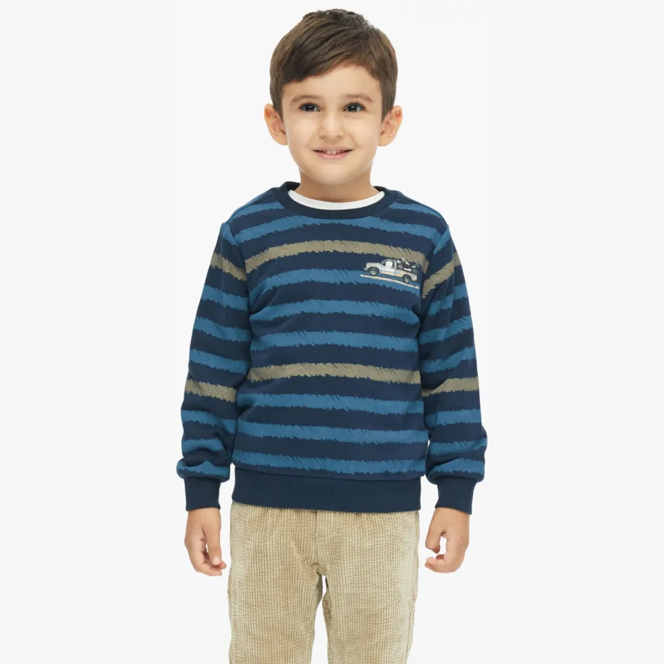 S.Oliver gestreepte sweater - donkerblauw/blauw/beige, foto 4