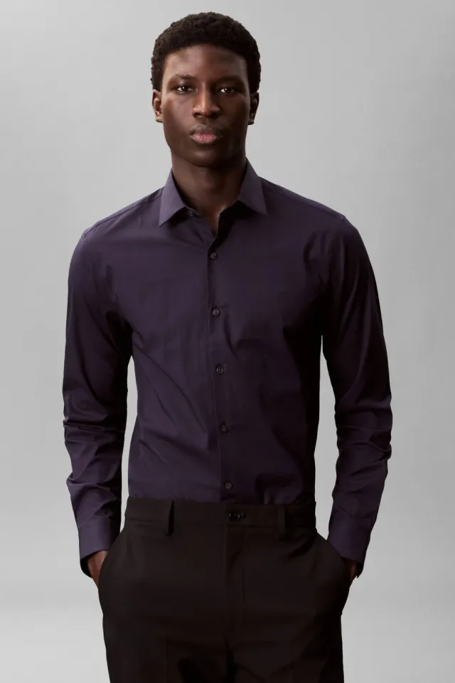 Calvin Klein slim zakelijk overhemd donkerblauw NIGHT SKY