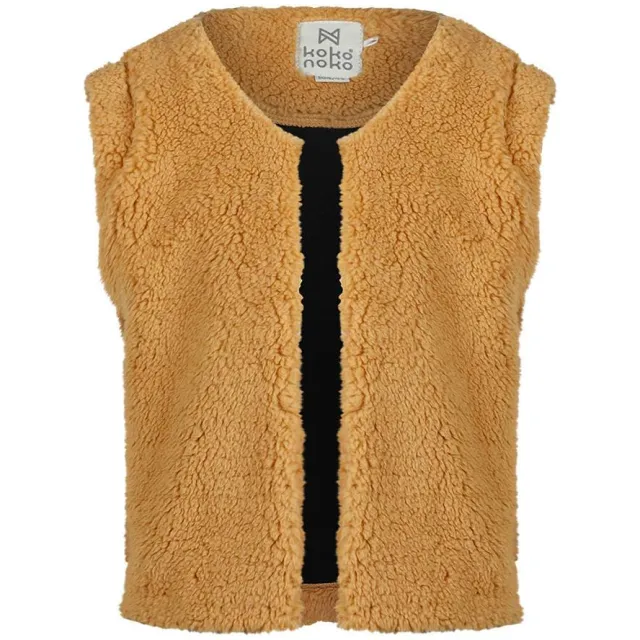 Koko Noko rechtvallend teddy gilet - bruin, foto 2