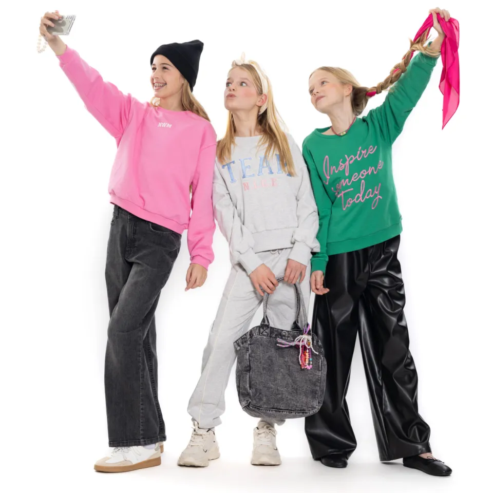 No Way Monday rechtvallende sweater met borduursels - groen