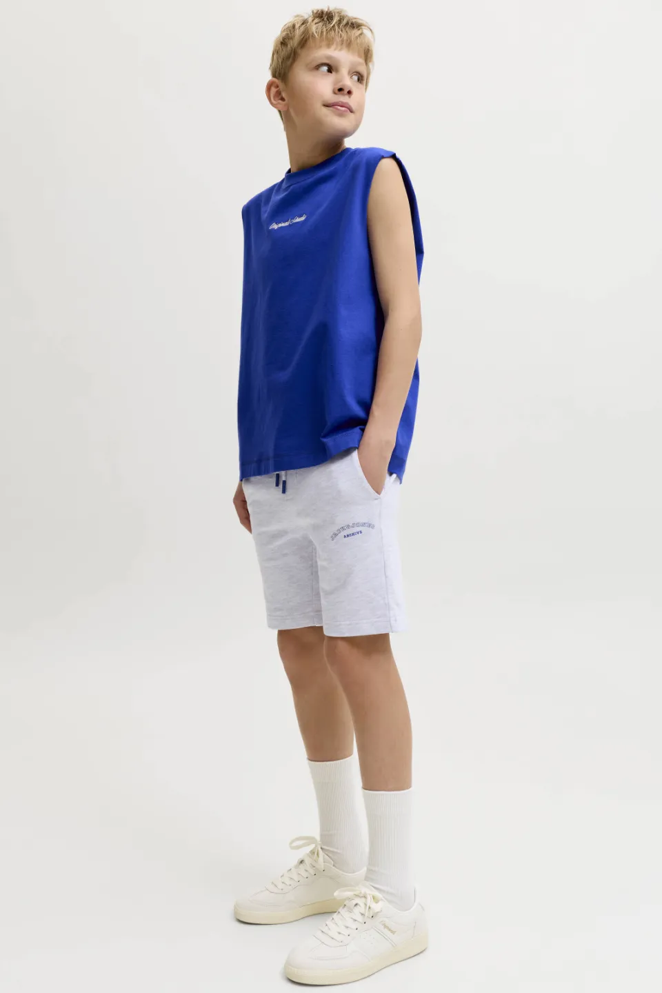 Jack & Jones JUNIOR regular sweatshort wit melange