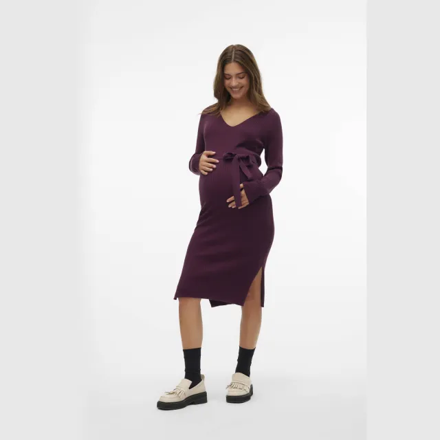 Vero Moda Maternity VMMSABA zwangerschapsjurk aubergine