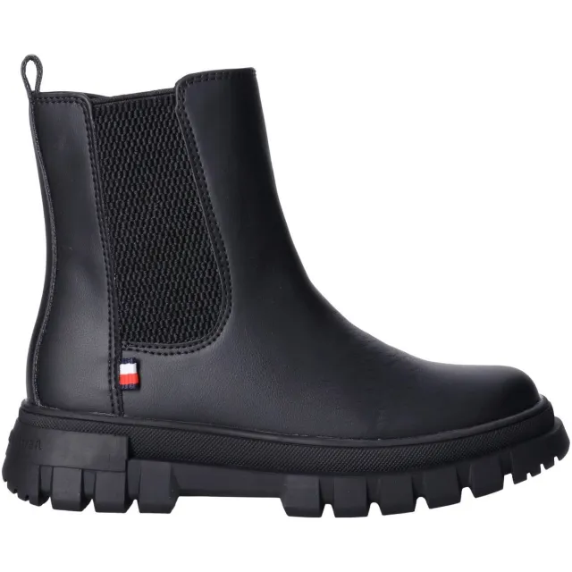 Tommy Hilfiger enkelboots met profielzool - zwart