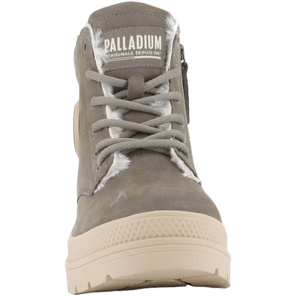 Palladium leren sneakers met blokhak - grijs, foto 3