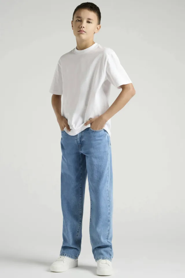 Only & Sons JUNIOR loose fit jeans light blue denim